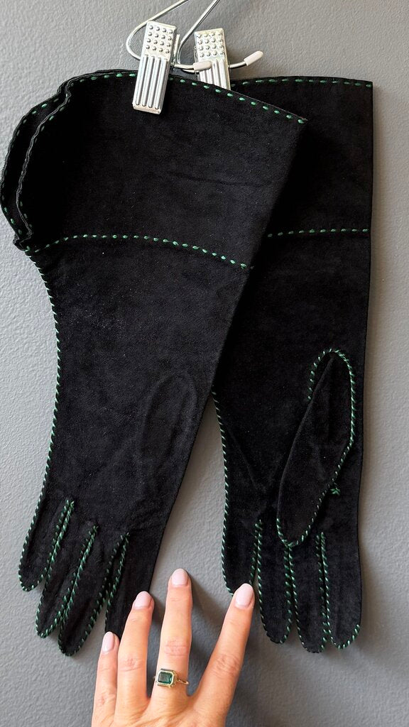 Vintage Long Suede Gloves