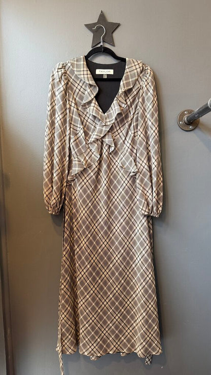 Plaid Ruffle Maxi Dress