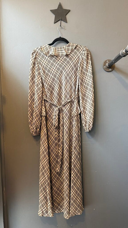 Plaid Ruffle Maxi Dress