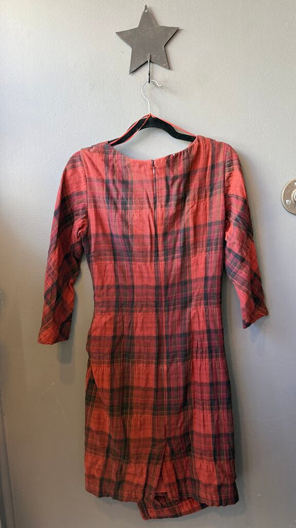 Plaid Flannel Wrap Front Dress