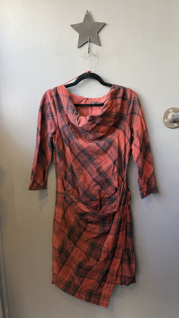 Plaid Flannel Wrap Front Dress