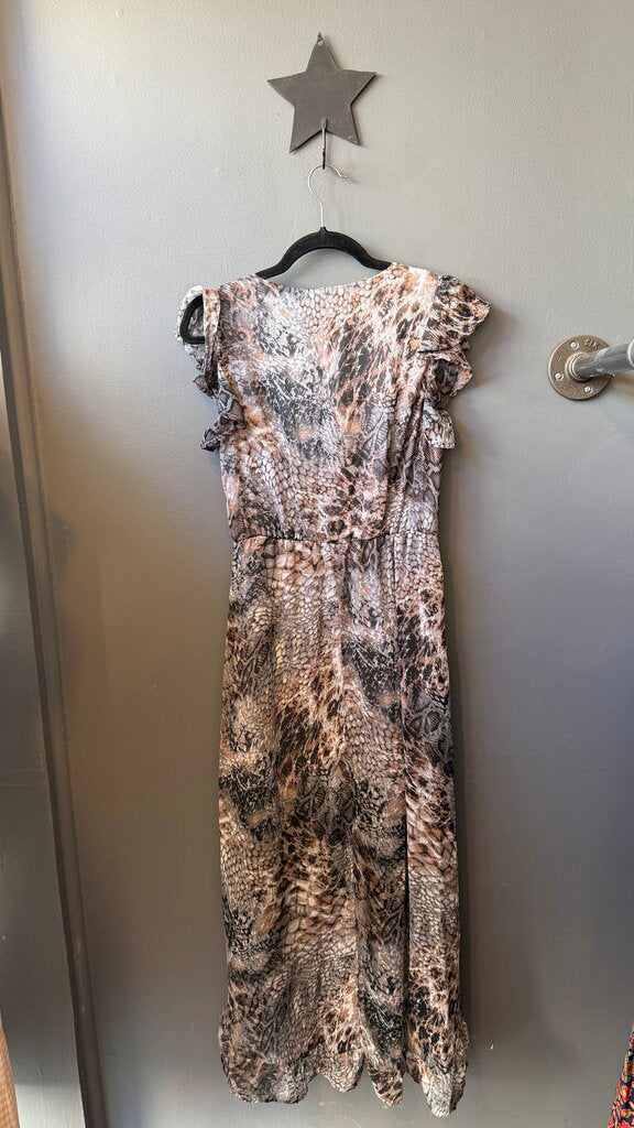 Snake Print High Low Dress