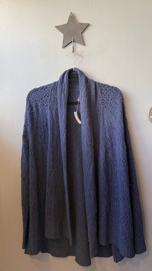 Open Knit Cashmere Cardigan Sweater