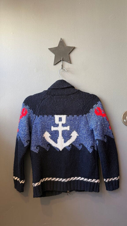 Lobster Zip Up Cardigan Sweater