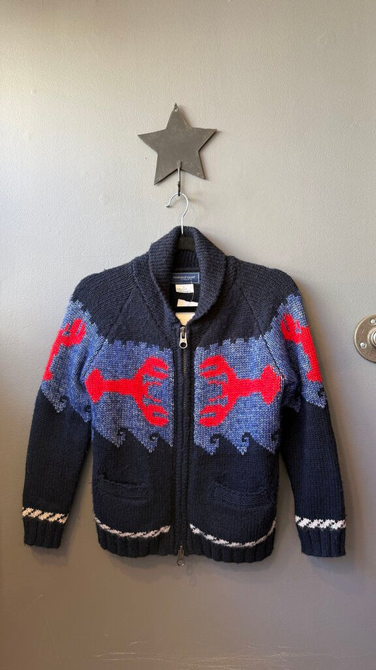 Lobster Zip Up Cardigan Sweater