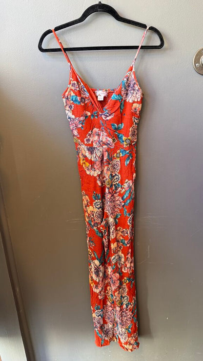 Floral Crinkle Jumpsuit