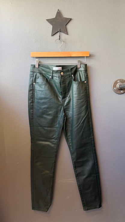 Green Coated Skinny Jeans