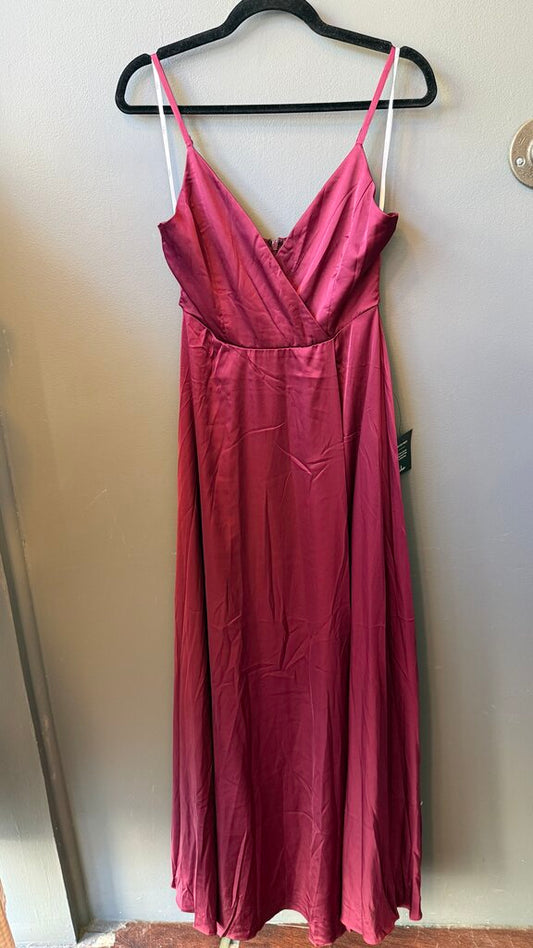 Satin Surplice Maxi Gown Dress