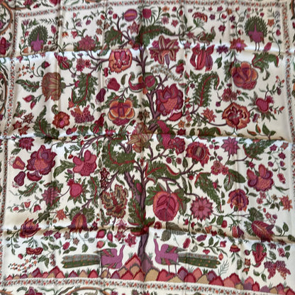 Silk Vintage Floral Square Scarf