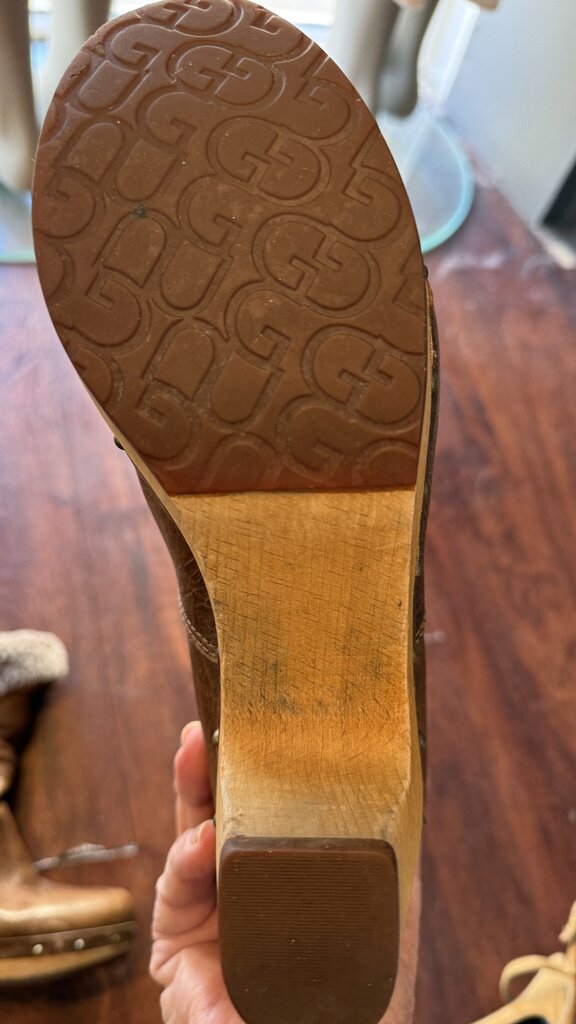 Leather Shearling Clog Boots
