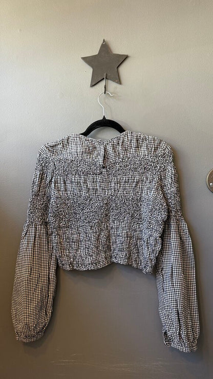 Smocked Gingham Blouse
