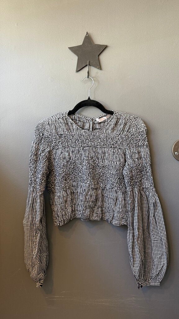 Smocked Gingham Blouse