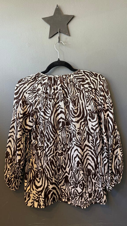 Zebra Popover Blouse