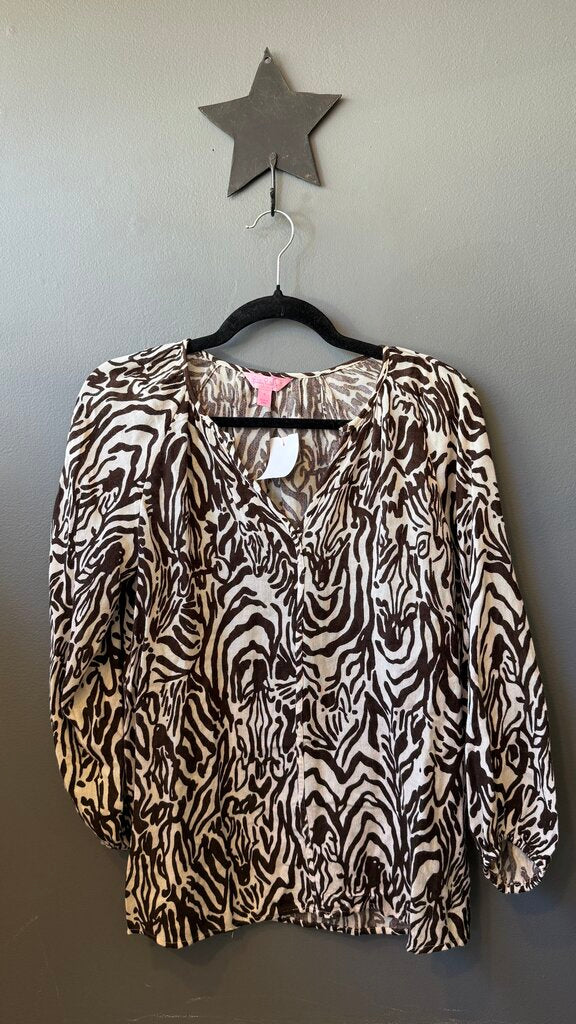 Zebra Popover Blouse