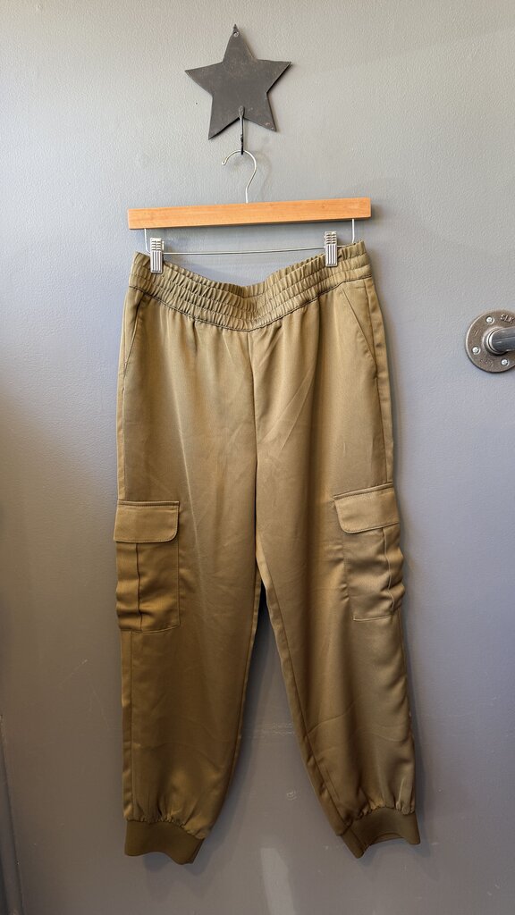 Satin Cargo Jogger Pants