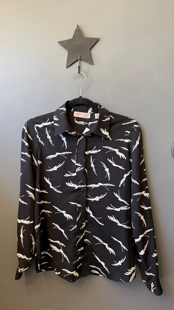 Printed Button Up Blouse
