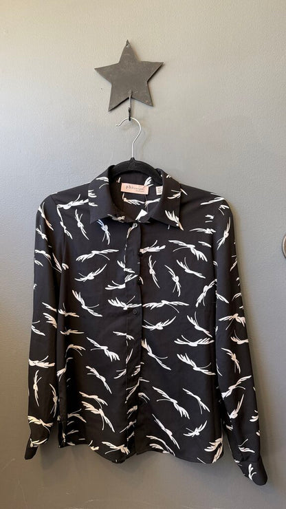 Printed Button Up Blouse