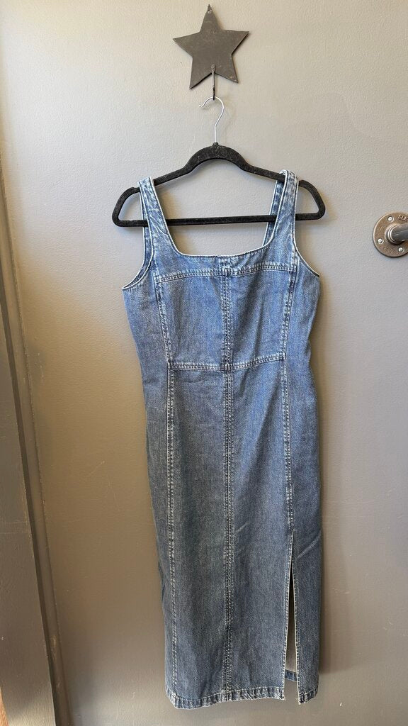 Denim Scoopneck Midi Dress