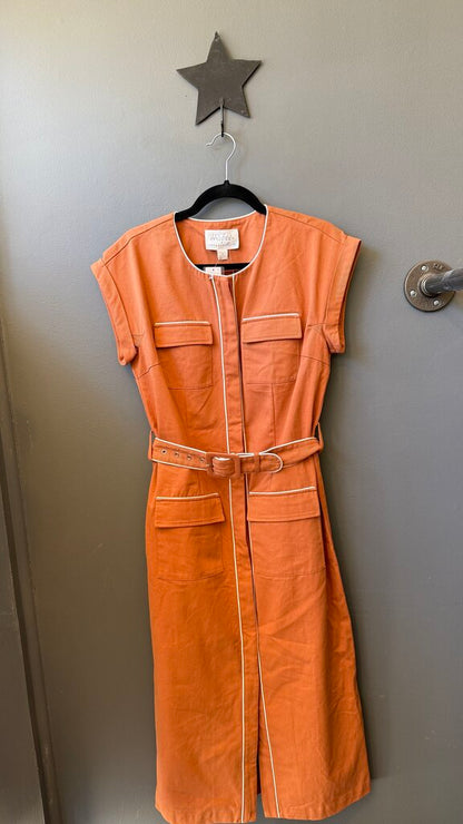 Chino Piped Midi Shirtdress