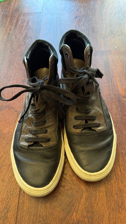 Leather High Top Sneakers
