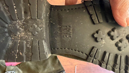 Zipper Harness Lug Sole Suede Boots