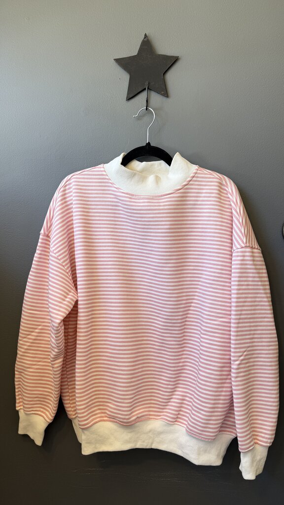 Mockneck Striped Sweatshirt
