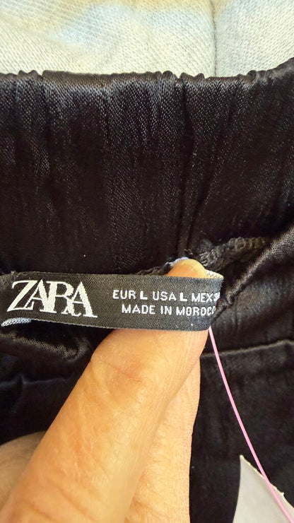 Satin Cargo Straight Leg Pants
