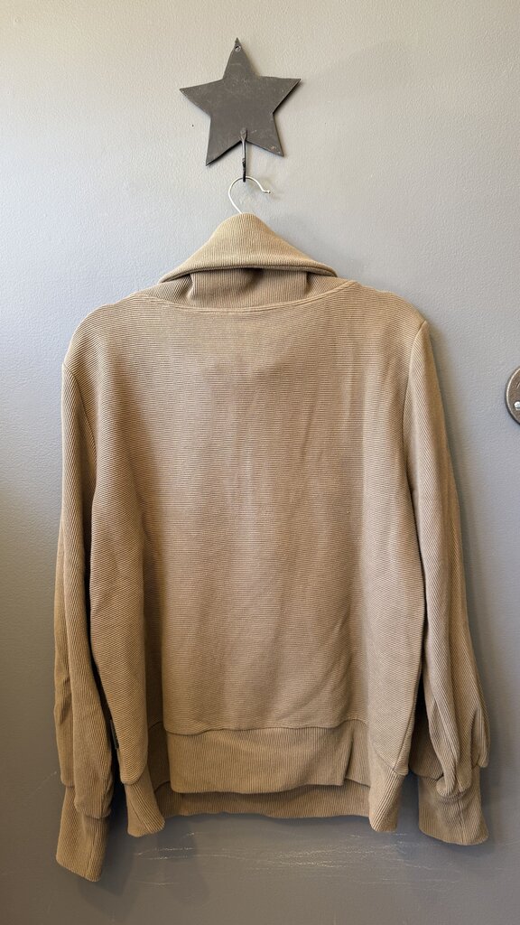 Ribbed Shawl Collar 1/4 Zip Sweatshirt