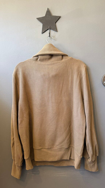 Ribbed Shawl Collar 1/4 Zip Sweatshirt