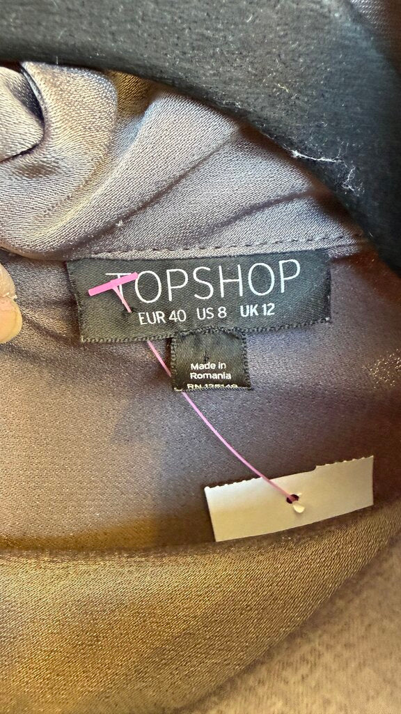Satin Mockneck Collar Blouse