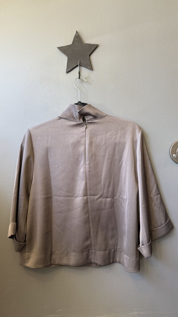 Satin Mockneck Collar Blouse