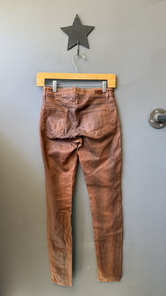 Coated Zipper Skinny Jeans