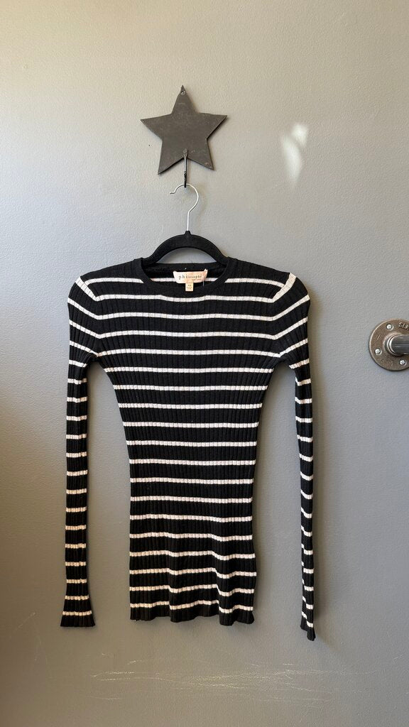 Ribbed Stripe Knit Top