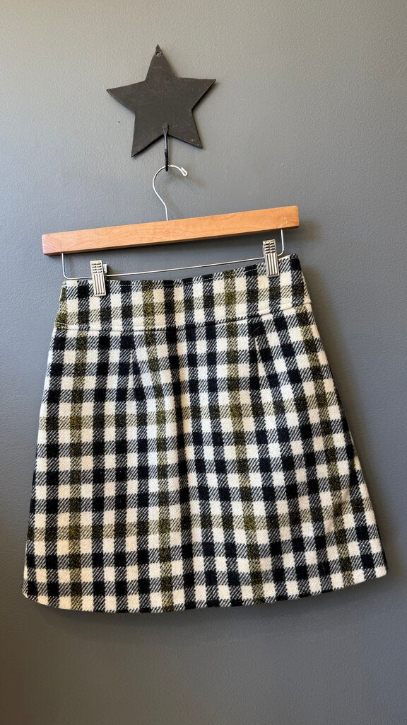 Gingham Wool Mini Skirt
