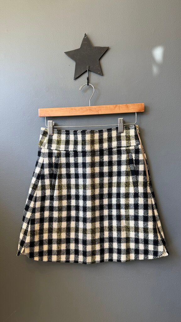 Gingham Wool Mini Skirt