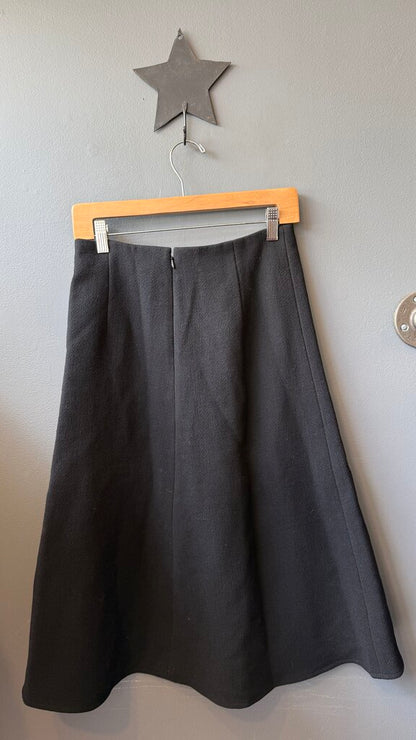 Italian Double Cloth Flare Midi Skirt