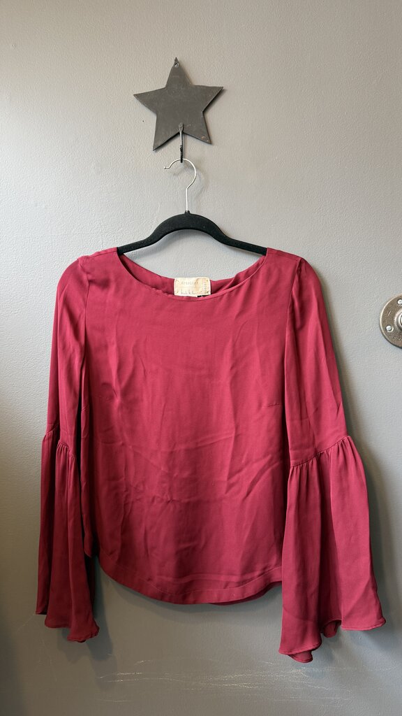 Silk Bell Sleeve Blouse