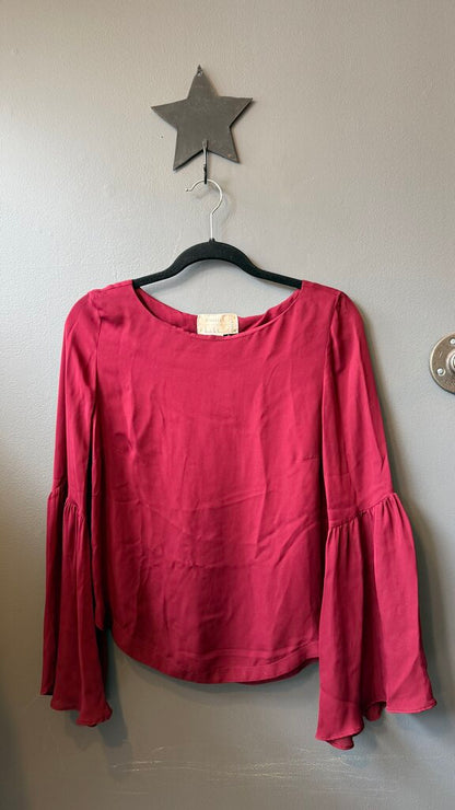 Silk Bell Sleeve Blouse