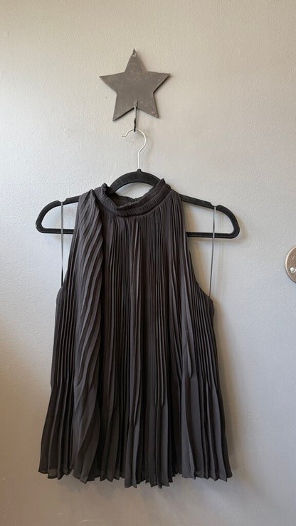 Pleated Swing High Neck Tank