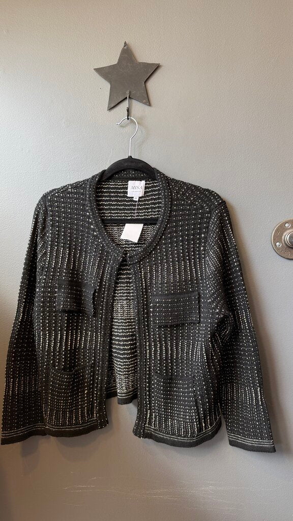 Metallic Knit Lady Jacket Cardigan