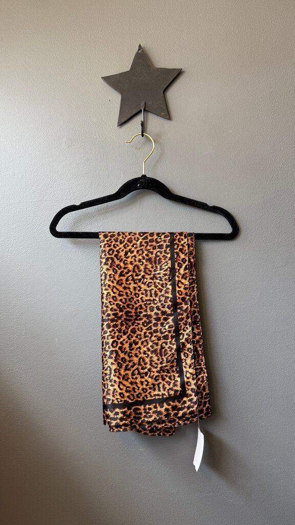 Satin Leopard Square Scarf