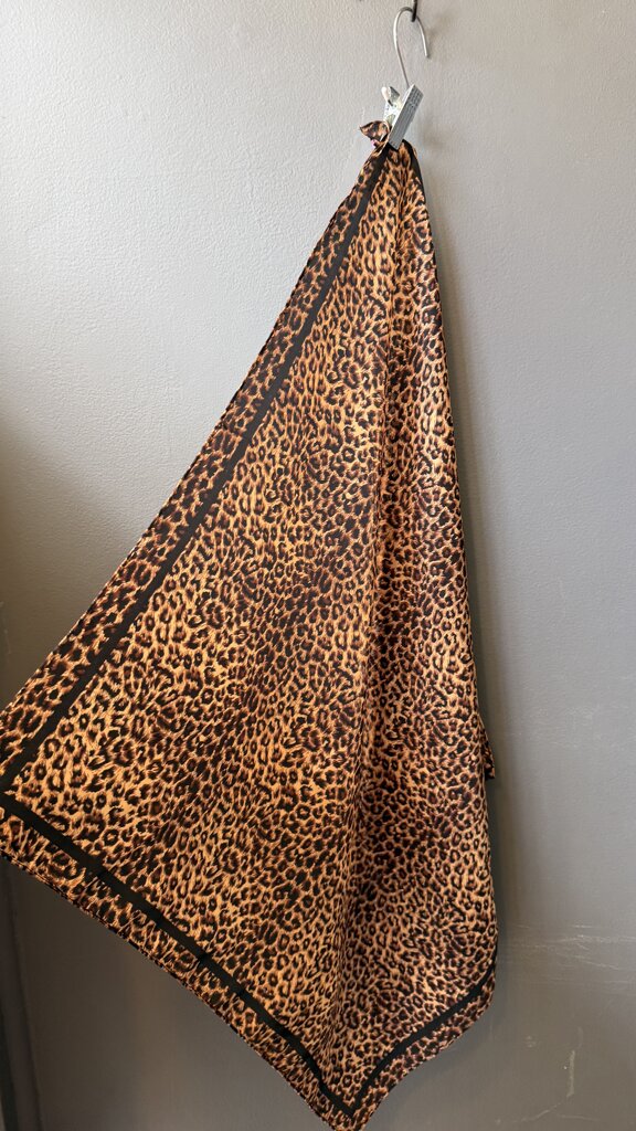 Satin Leopard Square Scarf