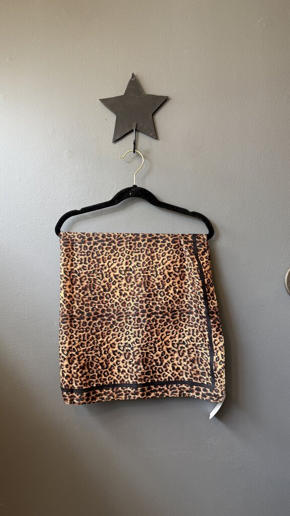 Satin Leopard Square Scarf