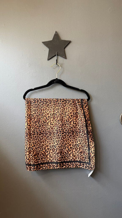Satin Leopard Square Scarf