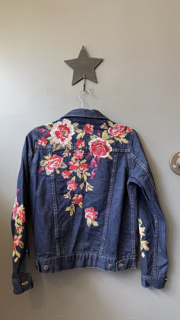 Floral Embroidered Jean Jacket