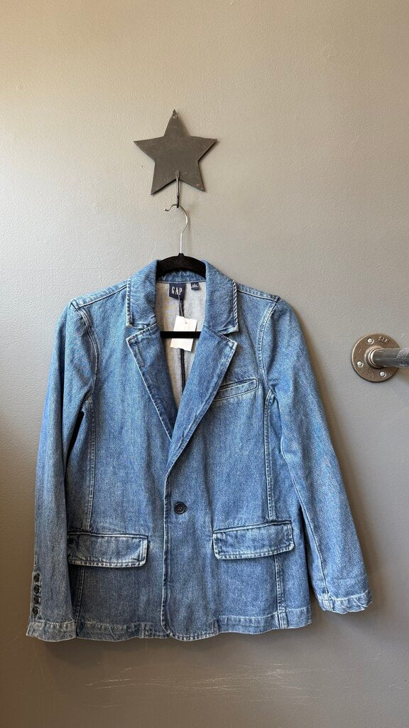 Petite Blazer Style Jean Jacket