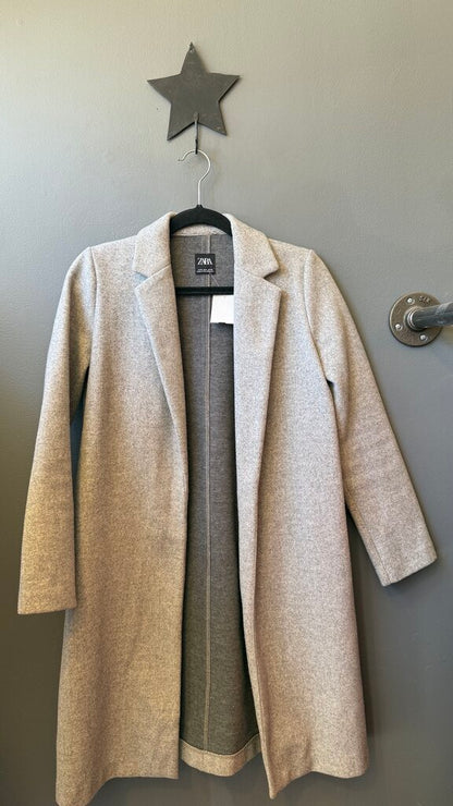 Open Woolen Long Jacket
