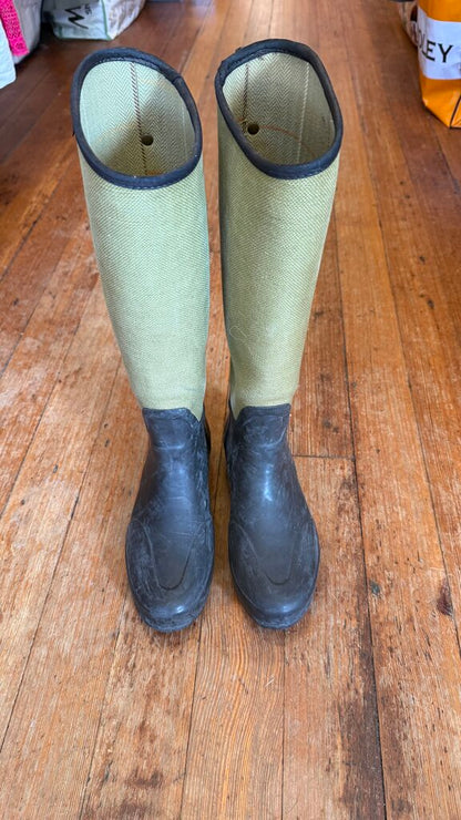 Lady N Tall Woven Fabric Rainboots