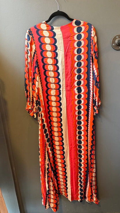 Circle Print Maxi Longsleeve Dress