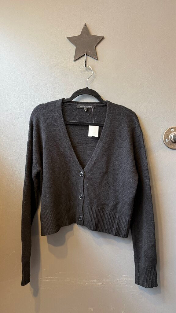 Cashmere Boxy Crop Cardigan Sweater